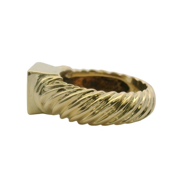 Vintage David Yurman 14kt Yellow Gold Cable Empty Setting 8x8mm Stones Size 6.5 - Picture 2 of 6